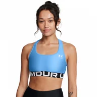 Bielizna sportowa damska - Biustonosz treningowy Under Armour UA Hg Authentics Mid Branded - niebieski - UNDER ARMOUR - miniaturka - grafika 1