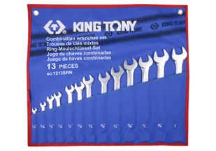 ZESTAW KLUCZY PŁASKO-OCZKOWYCH CALOWYCH 1/4" - 1", 13cz. ETUI King Tony - Zestawy narzędziowe - miniaturka - grafika 1