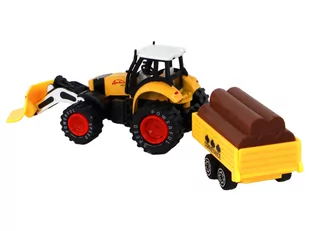 Traktor Z Przyczepą Koparka Spychacz Maszyna Rolnicza Żółta - Samochody i pojazdy dla dzieci - miniaturka - grafika 2