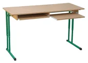 Meble do szkół i przedszkoli - Stolik komputerowy Robert z regulacją wysokości i ruchomą półką - miniaturka - grafika 1