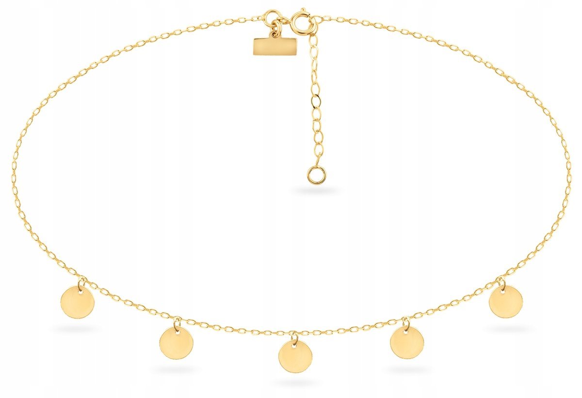 ZŁOTA BRANSOLETKA CHOKER KÓŁKA NA NOGĘ 585