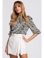 Bluzki damskie - made of emotion Bluzka w kolorze turkusowo-żółtym - miniaturka - grafika 1