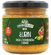 Produkty wegańskie i wegetariańskie - Zdrowopolscy WEGE Pasta z łubinu, pomidorów i oliwek 185g - miniaturka - grafika 1
