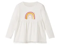 Bluzki dla dziewczynek - lupilu® Koszulka dziecięca z długim rękawem (Biały, 122/128) - miniaturka - grafika 1