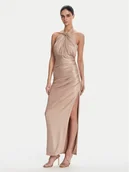 Sukienki - Fracomina Sukienka wieczorowa FQ25SD3002W798T4 Złoty Slim Fit - miniaturka - grafika 1