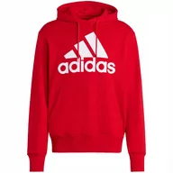 Bluzy męskie - Bluza męska adidas Essentials French Terry Big Logo Hoodie czerwona IC9365 - miniaturka - grafika 1