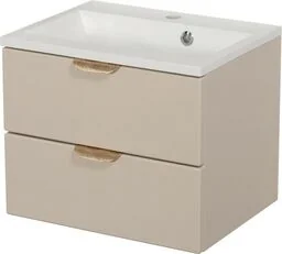 Szafka łazienkowa piaskowa 50 cm MAGNOLIA z umywalką - Szafki łazienkowe - miniaturka - grafika 1