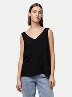 Koszulki i topy damskie - Pieces Top Franan 17146424 Czarny Regular Fit - miniaturka - grafika 1