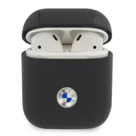 Akcesoria do słuchawek - BMW Bmw Bma2Sslna Airpods Cover Granatowy/Navy Geniune Leather Silver Logo BMA2SSLNA - miniaturka - grafika 1