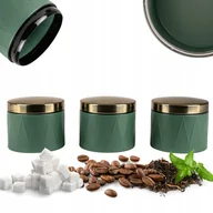 Herbata - Komplet Zestaw Pojemników 3 Szt Kawa Herbata Cukier Na Produkty Sypkie - miniaturka - grafika 1