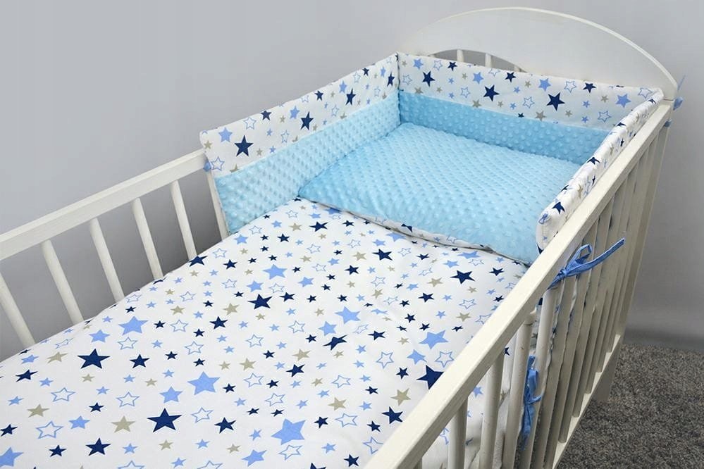 Pościel Minky EL-5 120/90/360 Niebieskie gwiazdki