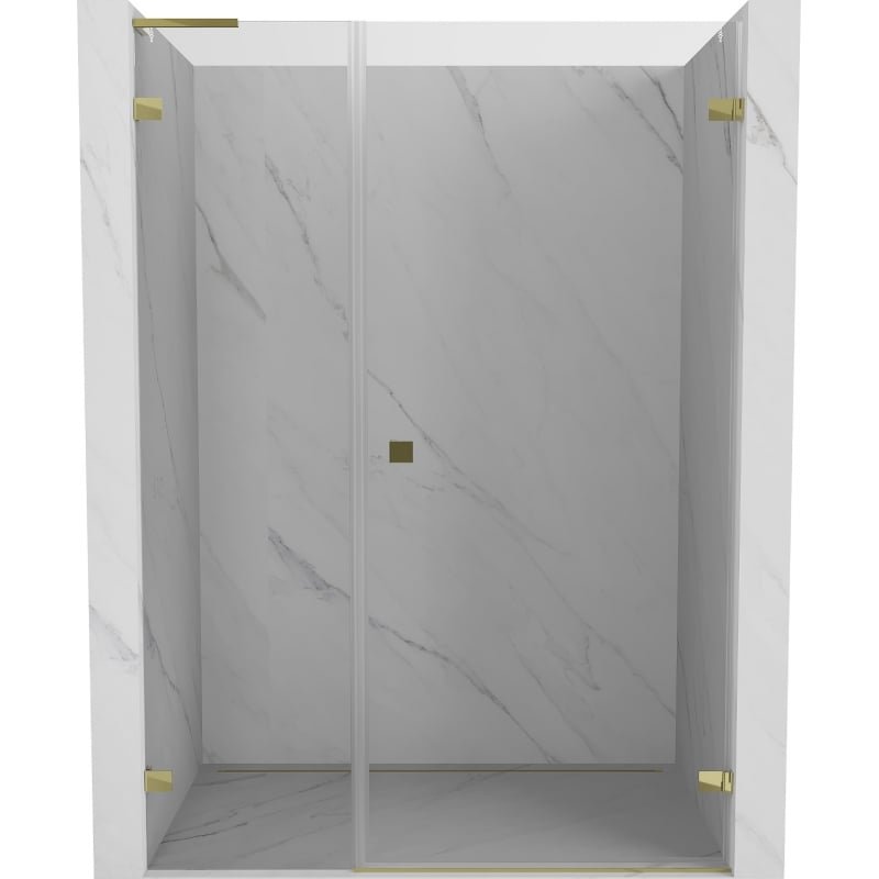 Mexen Lunar-B L drzwi prysznicowe uchylne prawe 135 cm, transparent, złote - 832SL-135-050-50-00-P