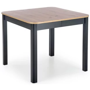 Rozkładany stół kwadratowy dąb artisan + czarny - Funis - Stoły - miniaturka - grafika 1