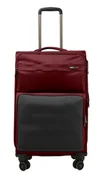 Walizki - Walizka tekstylna NICE 56 cm szary-burgund - miniaturka - grafika 1