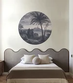 Tapety - Dots Tropical Volcano Vista blue - samoprzylepna tapeta w kształcie koła - miniaturka - grafika 1