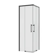 Kabiny prysznicowe - Kabina prysznicowa kwadratowa Remix 80 x 80 x 195 cm czarna Sensea - miniaturka - grafika 1