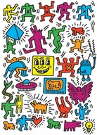 Puzzle - PUZZLE Keith Haring ART Retro Vintage A3 252 el z Nadrukiem + IMIĘ Pudełko - miniaturka - grafika 1