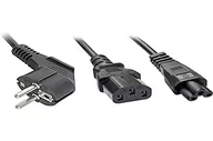 Kable komputerowe i do monitorów - Lindy Kabel zasilający Schuko Y-Kabel an IEC C13 & C5 Schukostecker/C13 & C5 30047 - miniaturka - grafika 1