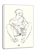 Obrazy i zdjęcia - Seated Woman in Chemise, Egon Schiele - obraz na płótnie Wymiar do wyboru: 70x100 cm - miniaturka - grafika 1