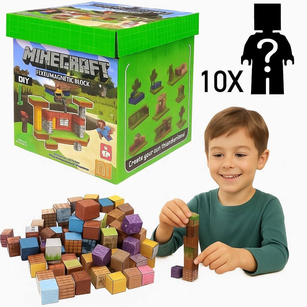 Magnetyczne Klocki Budowlane Dla Dzieci 140 el + 10 figurek