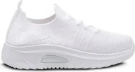 Trampki damskie - Trampki damskie Slip On Casual Shoes Textile Comfort Trainers Mum White Rozmiar 41 - miniaturka - grafika 1