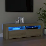 Szafki RTV - vidaXL Lumarko Szafka pod TV z oświetleniem LED, dąb sonoma, 120x35x40 cm 804313 - miniaturka - grafika 1