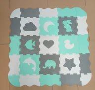 Maty piankowe - Happy Kiddo SN84587 Mata piankowa edukacyjna puzzle kojec duża kontrastowa - miniaturka - grafika 1