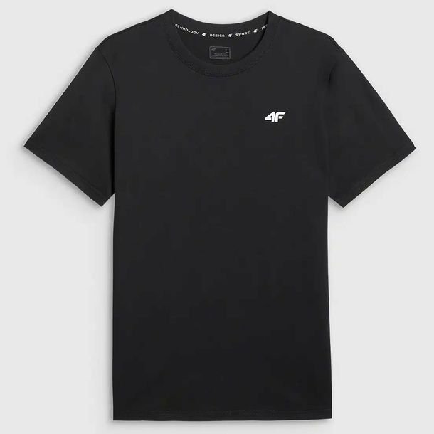 Koszulka Męska 4F T-shirt Basic Regular Bawełna Sportowa LOGO Czarny XXL
