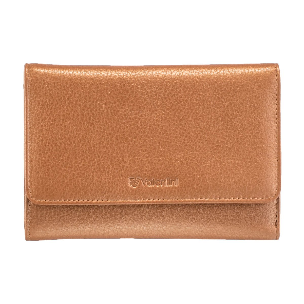 Zgrabny portfel damski Valentini Metallic P62 - złoty