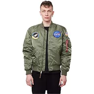 Kurtki męskie - Alpha Industries Męska kurtka bomberka, zielony (sage green), L - miniaturka - grafika 1
