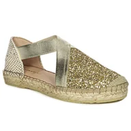 Espadryle damskie - Maciejka Espadryle damskie wsuwane złote-37 - miniaturka - grafika 1