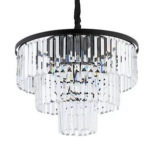 Nowodvorski Luksusowy plafon kryształowy CRISTAL BLACK M 9x E14 40W czarny 7627 - Lampy sufitowe - miniaturka - grafika 1