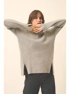 Swetry damskie - Just Cashmere Kaszmirowy sweter "Louise" w kolorze szarym - miniaturka - grafika 1