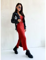 Sukienki - Dopasowana maxi sukienka na ramiączkach YELENA - czerwona - miniaturka - grafika 1