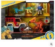 Figurki dla dzieci - Mattel Fisher-Price Fisher-Price Imaginext HCR94 - Jurassic World nowy zestaw przygód dinozaura, zestaw pojazdów z 3 figurkami dinozaura, zabawka dinozaura dla dzieci od 3 lat HCR94 - miniaturka - grafika 1
