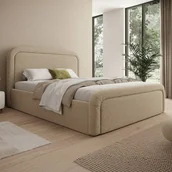 Łóżka - Łóżko tapicerowane z pojemnikiem SFG0154 160x200 Boucle Ciemny beż #4 - miniaturka - grafika 1