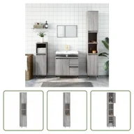 Szafki łazienkowe - The Living Store Szafka łazienkowa szara Sonoma 30x30x190 cm Materiał drewnopochodny - miniaturka - grafika 1