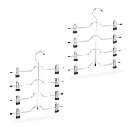 Skarpetki dla dzieci - Relaxdays Zestaw 2 wieszaków na spódnice lub spodnie, z klamerkami, nie zajmuje dużo miejsca, antypoślizgowe, srebrne, 2 sztuki - miniaturka - grafika 1