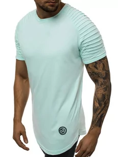 T-SHIRT MĘSKI BEZ NADRUKU MIĘTOWY OZONEE O/1256 - Ozonee - Koszulki męskie - miniaturka - grafika 1