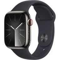 Smartwatch - Apple Watch 9 GPS + Cellular 41mm Stal Sport M/L Czarny - miniaturka - grafika 1