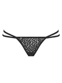 Majtki damskie - Pantheria stringi czarne L/XL - Obsessive - miniaturka - grafika 1