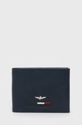 Portfele - Aeronautica Militare portfel skórzany męski kolor granatowy - miniaturka - grafika 1