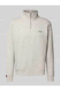 Bluza z kołnierzem zapinanym i wyhaftowanym logo - Superdry - Bluzy męskie - miniaturka - grafika 1
