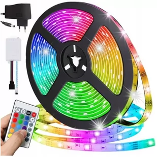 TAŚMA LED OŚWIETLENIE LED RGB WIELOKOLOROWA WODOODPORNA 5M RGB + PILOT - Taśmy LED - miniaturka - grafika 1