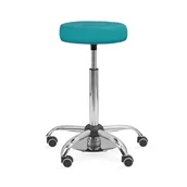 Meble i wyposażenie gabinetów medycznych - UBM MEDICA Zieleń medyczna 06 Siedzisko tapicerowane z nożną regulacją wysokości - miniaturka - grafika 1