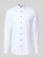 Koszule męskie - Koszula biznesowa o kroju super slim fit z bawełny z kołnierzykiem typu kent - miniaturka - grafika 1