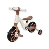 Rowerki biegowe - Rowerek biegowy jeździk 2w1 pedały boczne koła światełko melodia Kai beżowy z brązowym - miniaturka - grafika 1