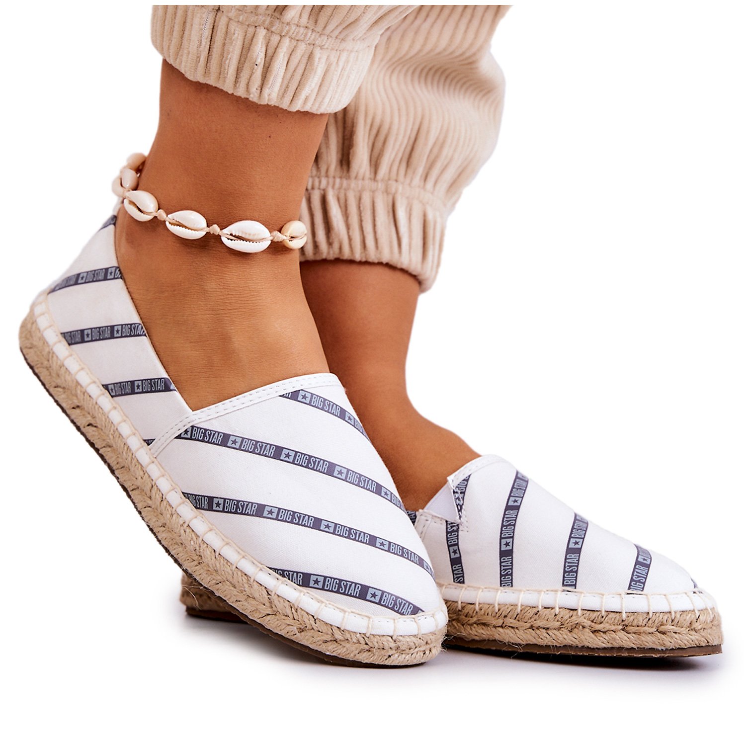 Damskie Klasyczne Espadryle Big Star JJ274959 Białe 39