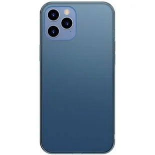 Baseus Frosted Glass Case Sztywne etui z elastyczną ramką iPhone 12 Pro Max Niebieski (WIAPIPH67N-WS03) WIAPIPH67N-WS03 - Etui i futerały do telefonów - miniaturka - grafika 1