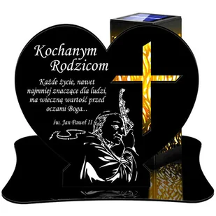ZNICZ SOLARNY LED WIECZNY PODSTAWKA NA CMENTARZ GRÓB lampka Serce 3D DLA RODZICÓW - Lampiony i znicze - miniaturka - grafika 1
